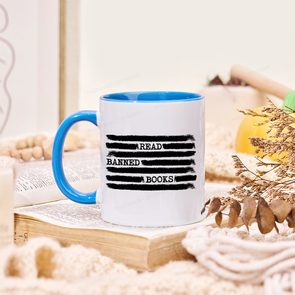 Pagewings Read Banned Books Bookworm Librarian Mug