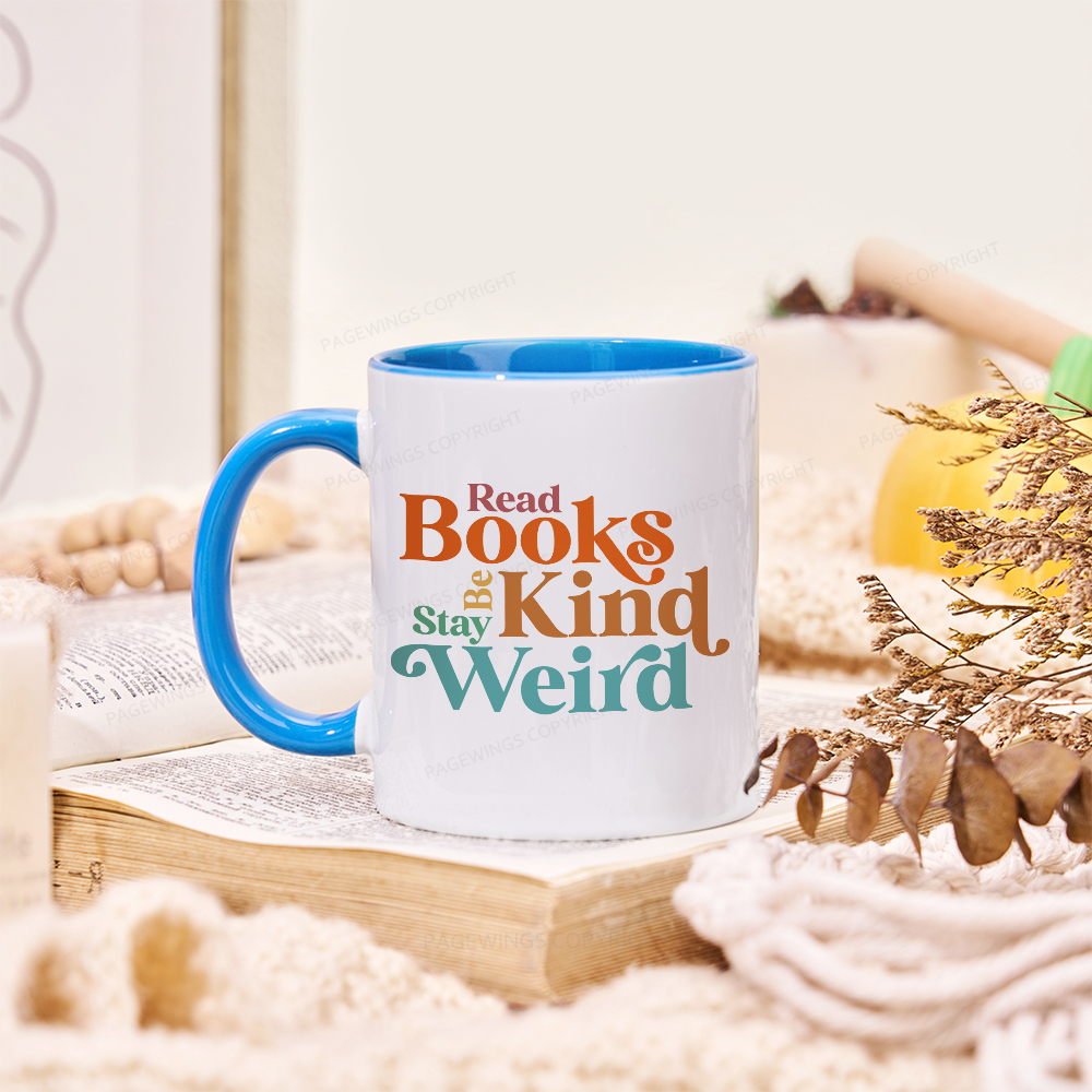 Pagewings Read Books Be Kind Stay Weird  Mug
