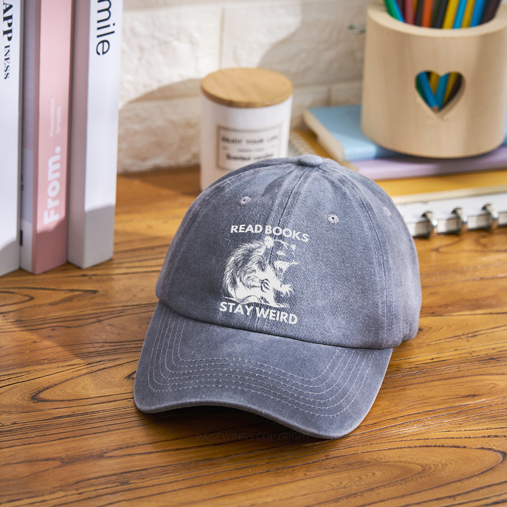 Pagewings Read Books Stay Weird Washed Cap