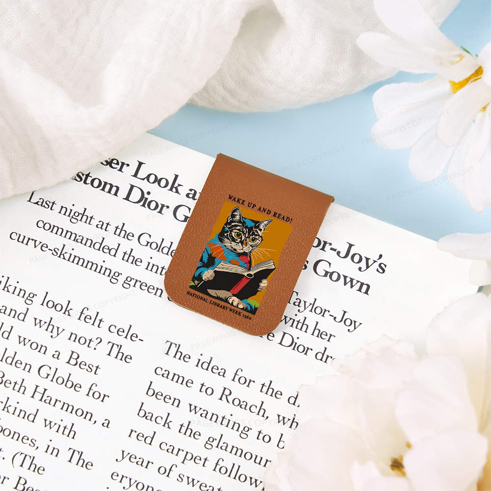 Pagewings Cat Reading Poster Magnetic Bookmark
