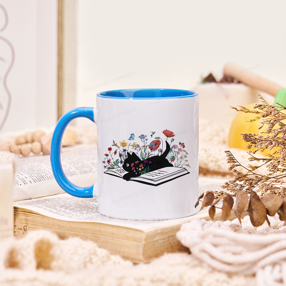 Pagewings Cute Book Cat Mug