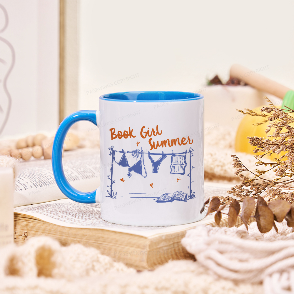 Pagewings Book Girl Summer Bookish Mug