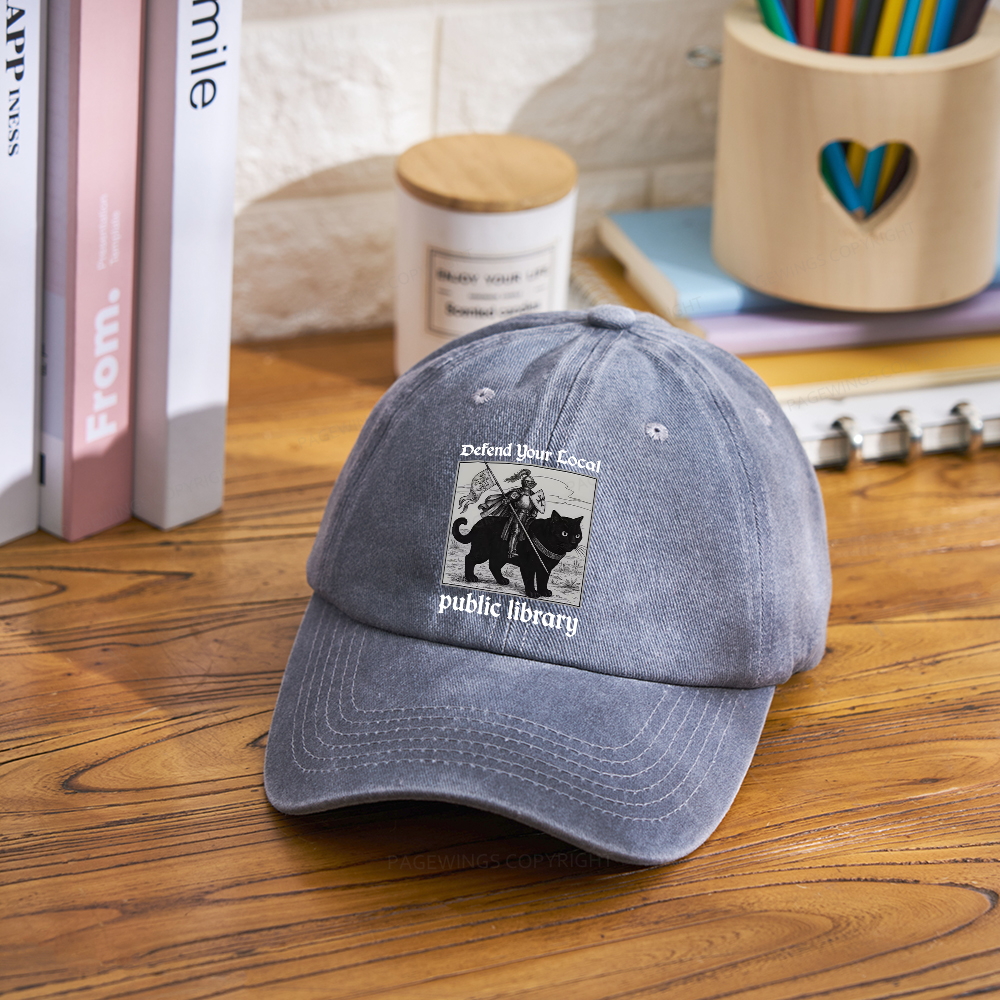 Pagewings Defend Your Local public library Washed Cap