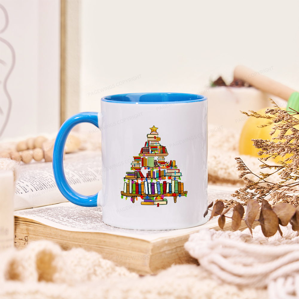Pagewings Christmas Books Tree Mug