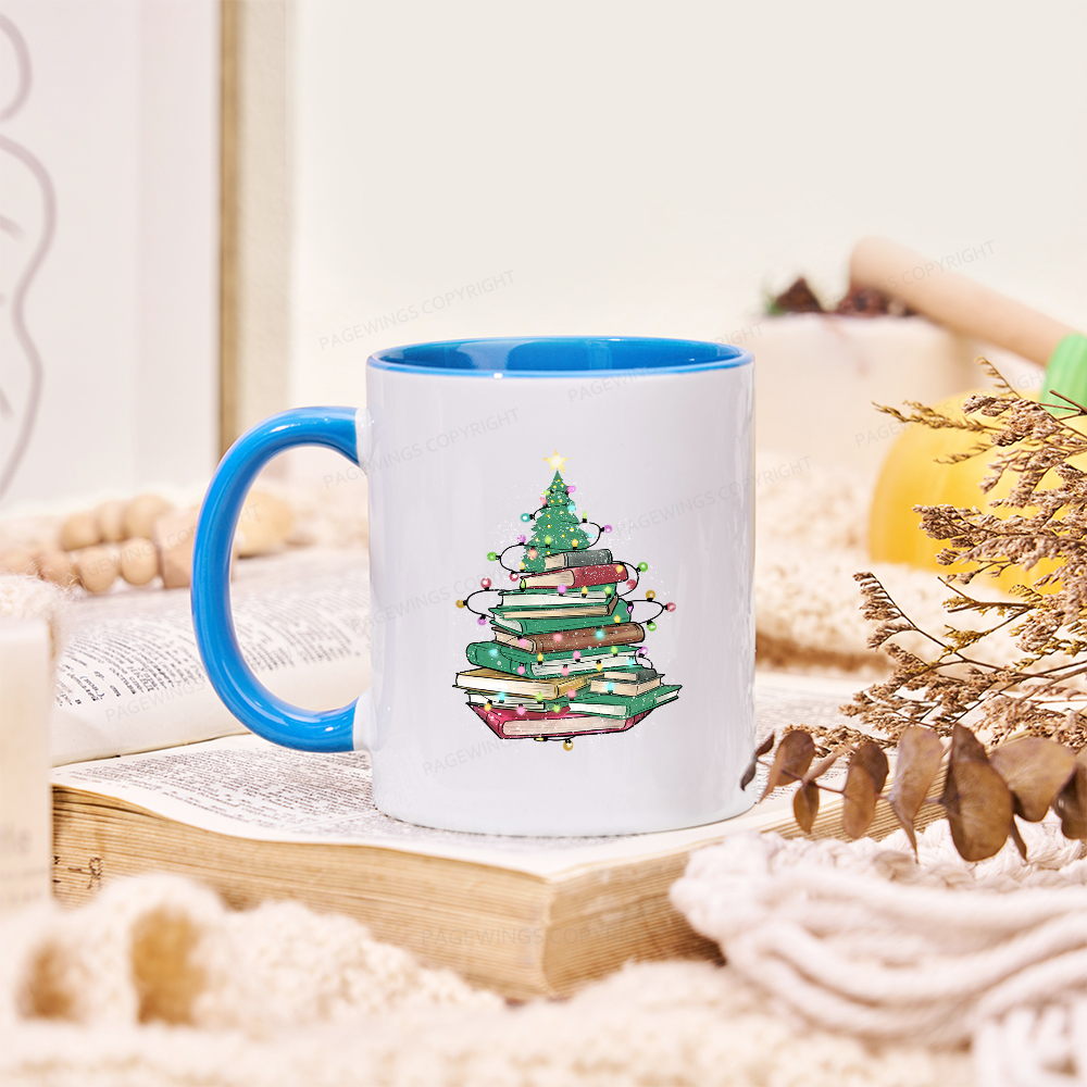 Pagewings Christmas Book Tree Mug