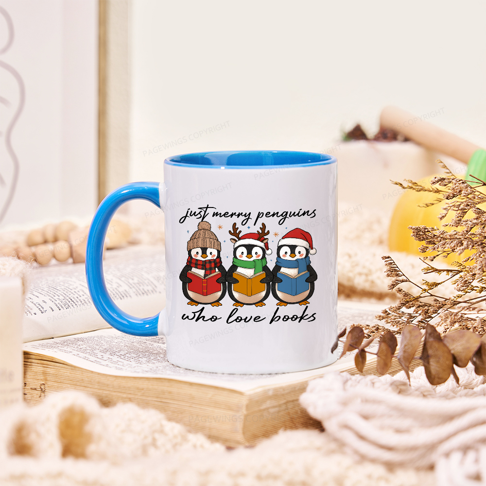 Pagewings Just Merry Penguins Who Love Books Mug