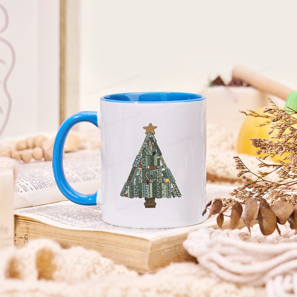 Pagewings Christmas Book Tree Mug