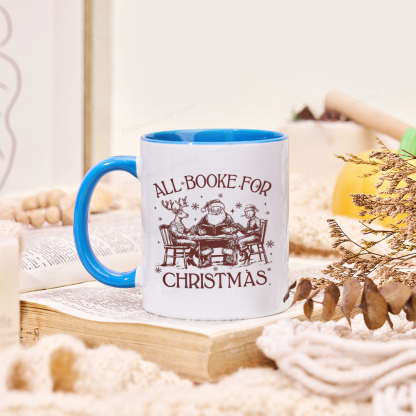 Pagewings Retro All Booked For Christmas Mug