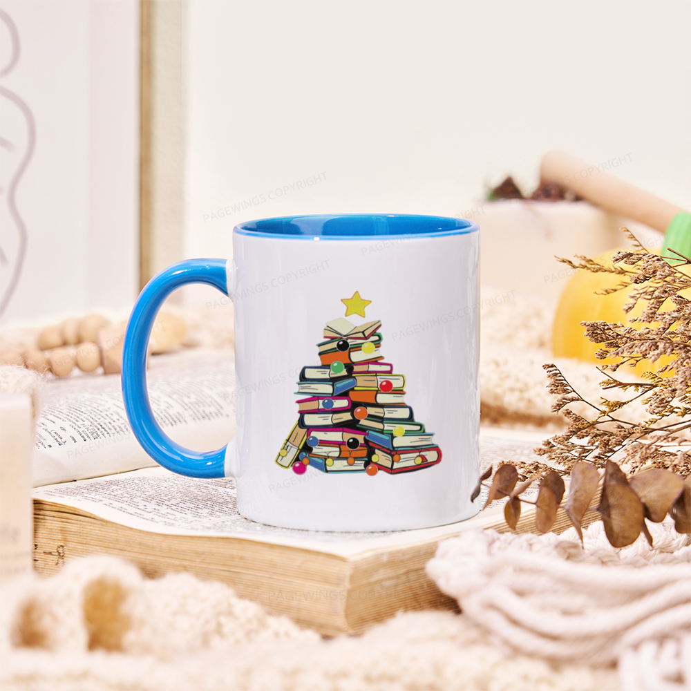 Pagewings Christmas Tree Bookworm Mug