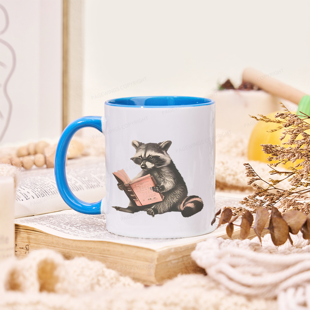 Pagewings Funny Raccoon Bookish Gift Mug