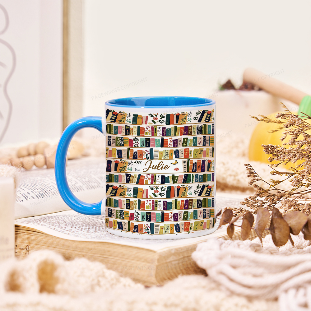 Pagewings Vintage Bookshelf Library Mug