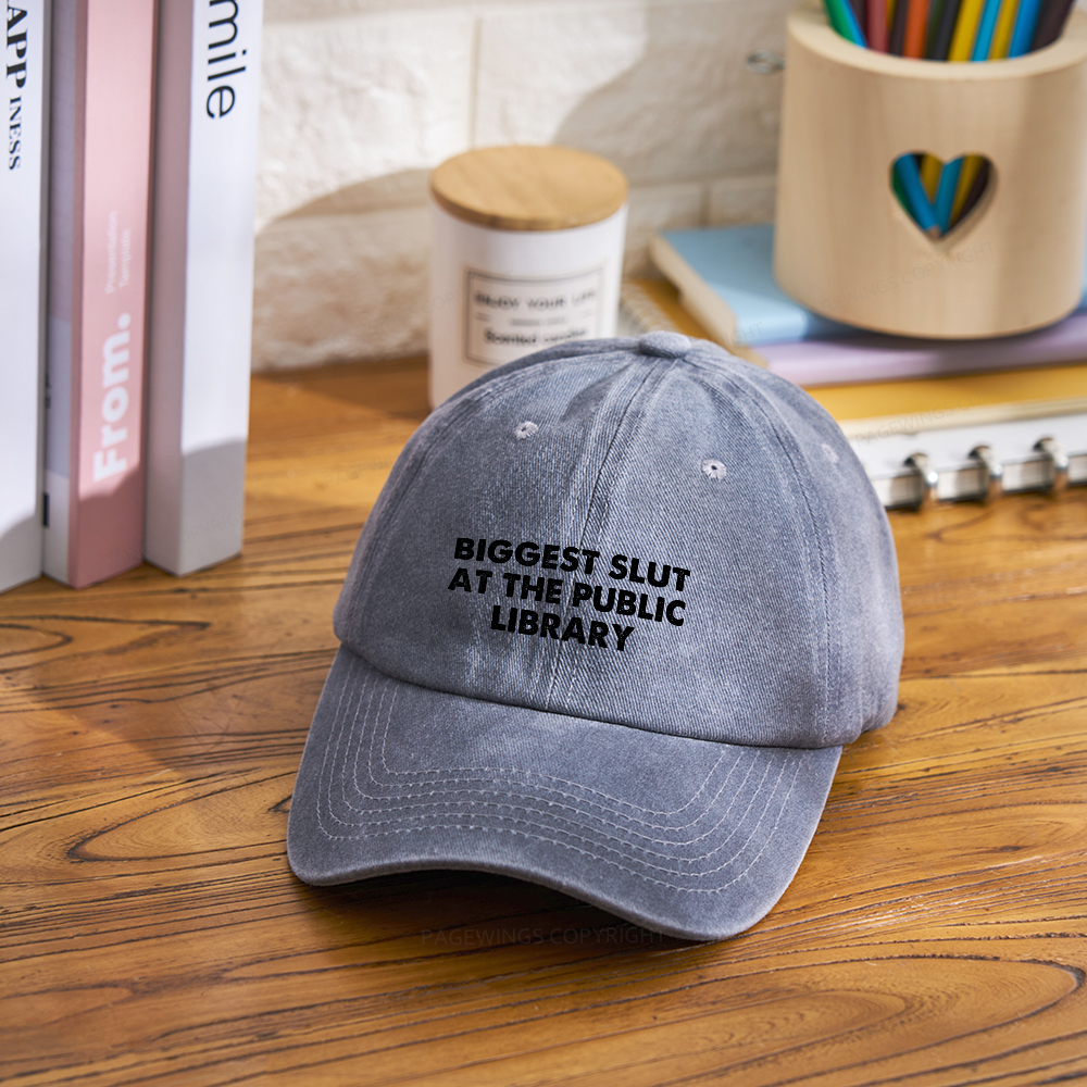 Pagewings Biggest Slut At The Public Library Washed Cap