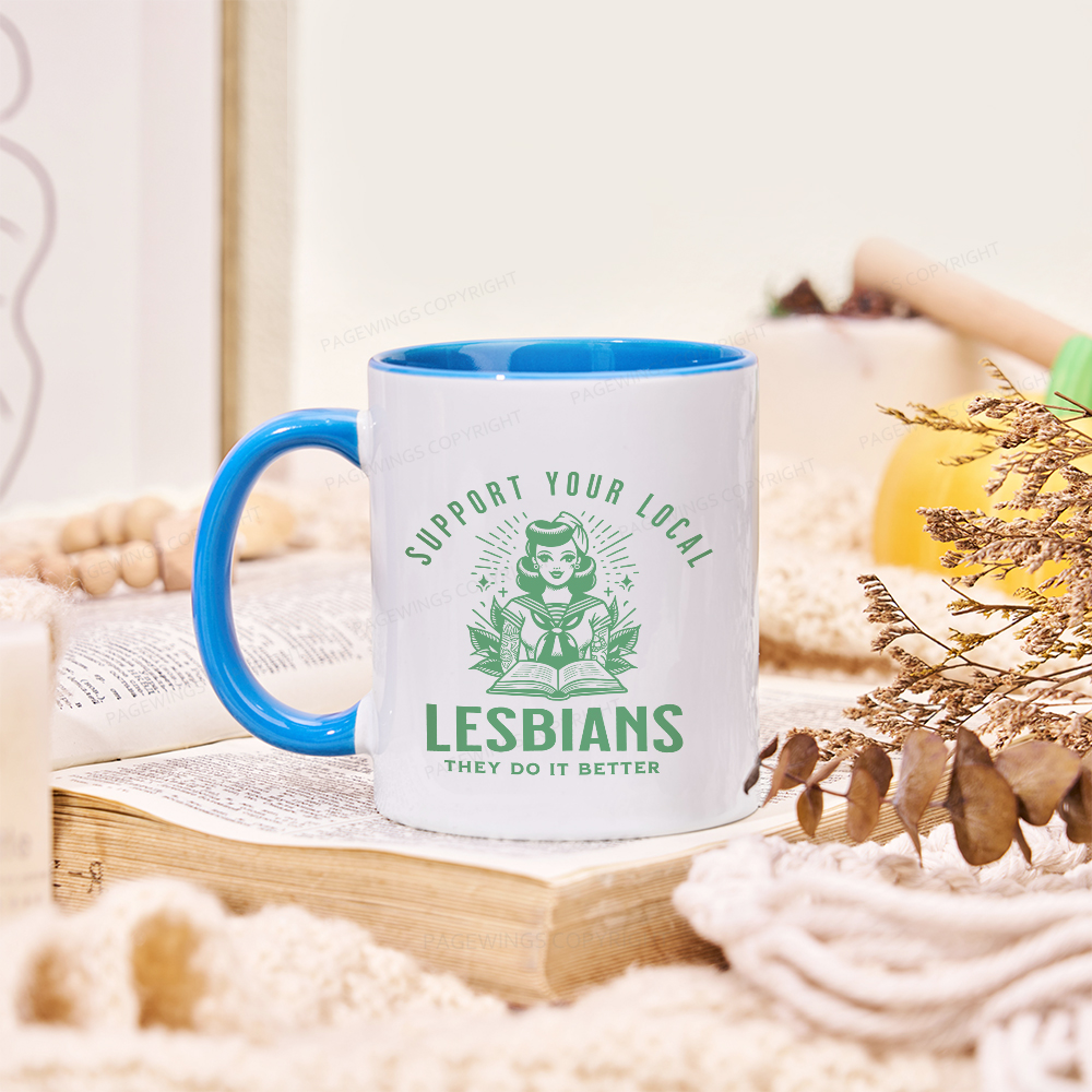 Pagewings Support Your Local Lesbians Mug