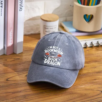 Pagewings I'm Not A Bookworm I'm A Book Dragon Washed Cap