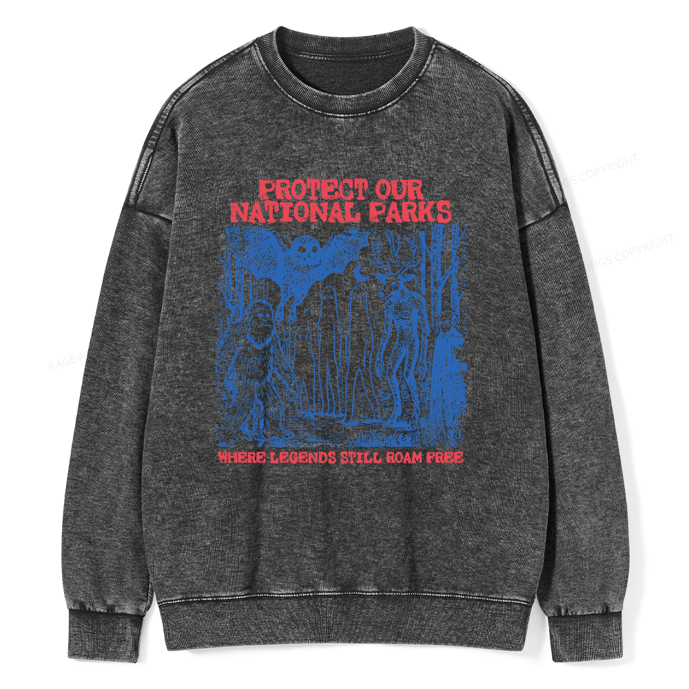 Pagewings Protect Our Parks16403 Read Unisex Washed Sweatshirt