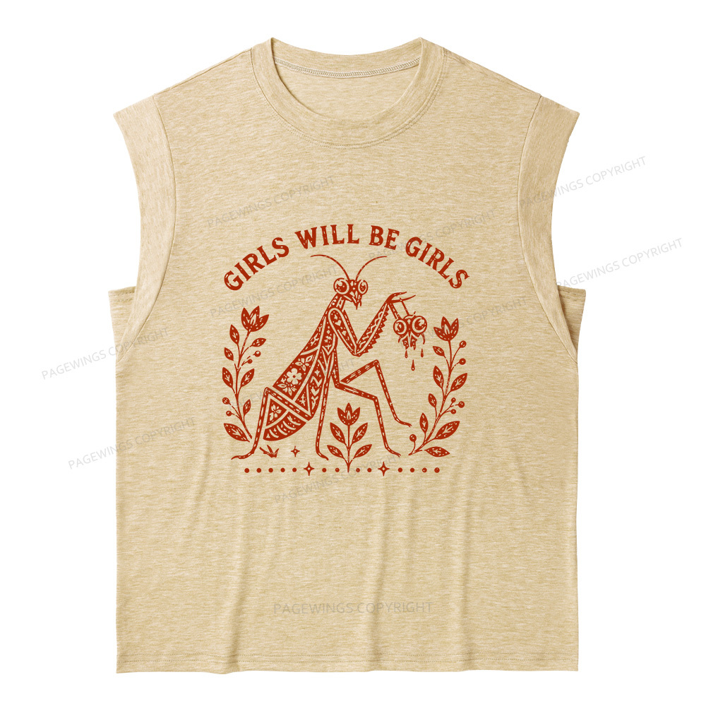 Pagewing Girls Will Be Girls16300 Bookish Women's Heather Tank Top