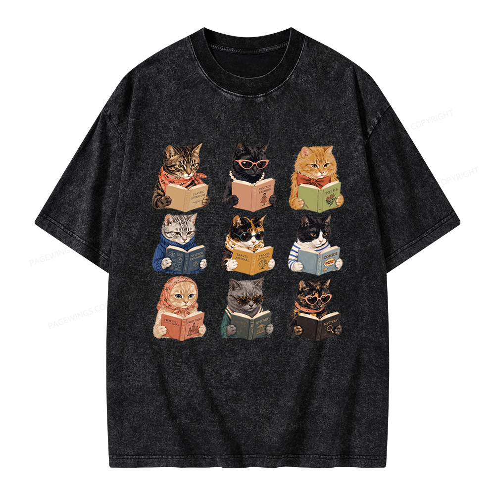 Pagewings Fashion Book Lover Unisex Washed T-shirt