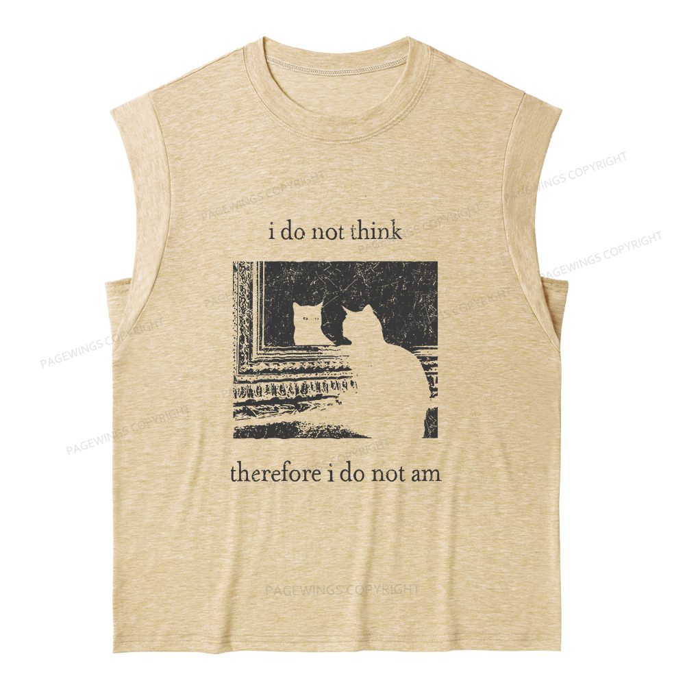 Pagewings I Do Not Think Therefore I Do Not Am13719 Bookish Women's Heather Tank Top