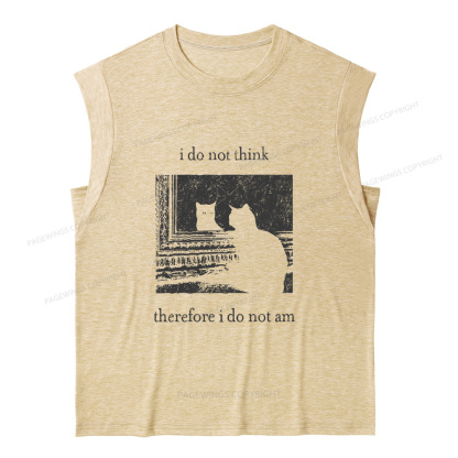 Pagewings I Do Not Think Therefore I Do Not Am13719 Bookish Women's Heather Tank Top