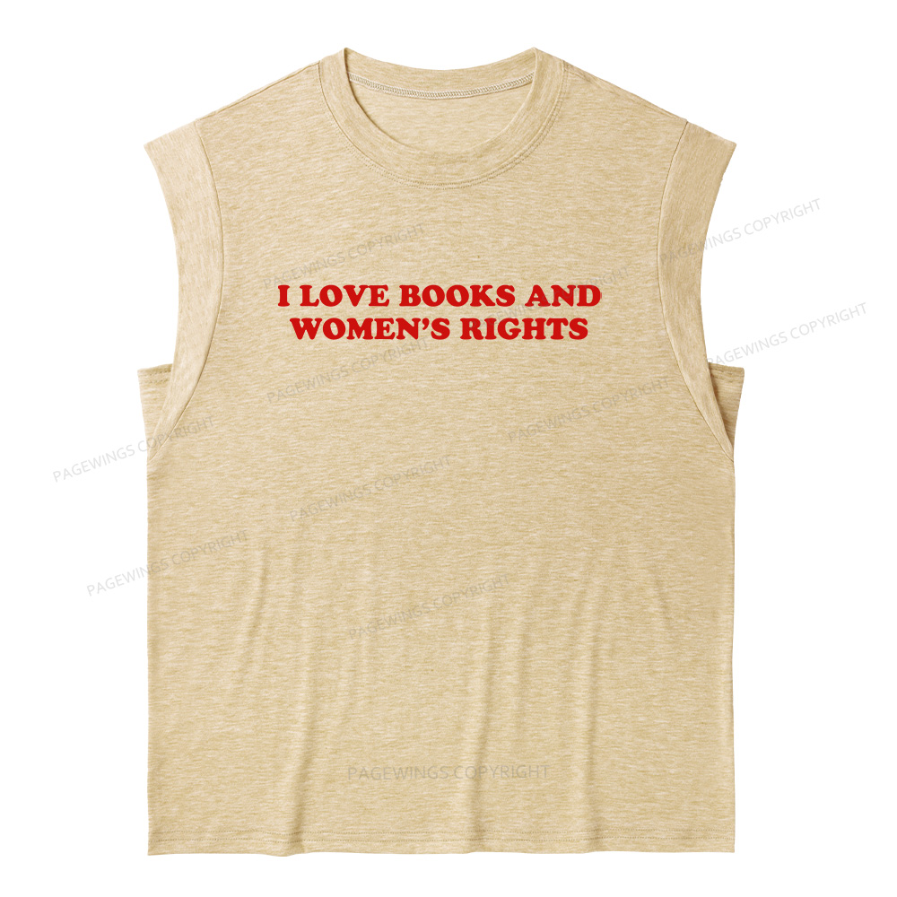 Pagewings I Love Books And Women's Rights14200 Bookish Women's Heather Tank Top