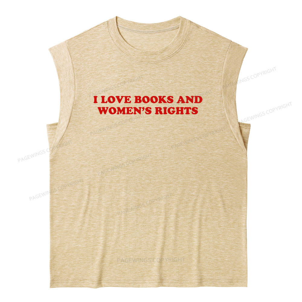 Pagewings I Love Books And Women's Rights14200 Bookish Women's Heather Tank Top
