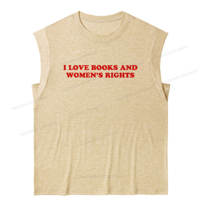Pagewings I Love Books And Women's Rights14200 Bookish Women's Heather Tank Top