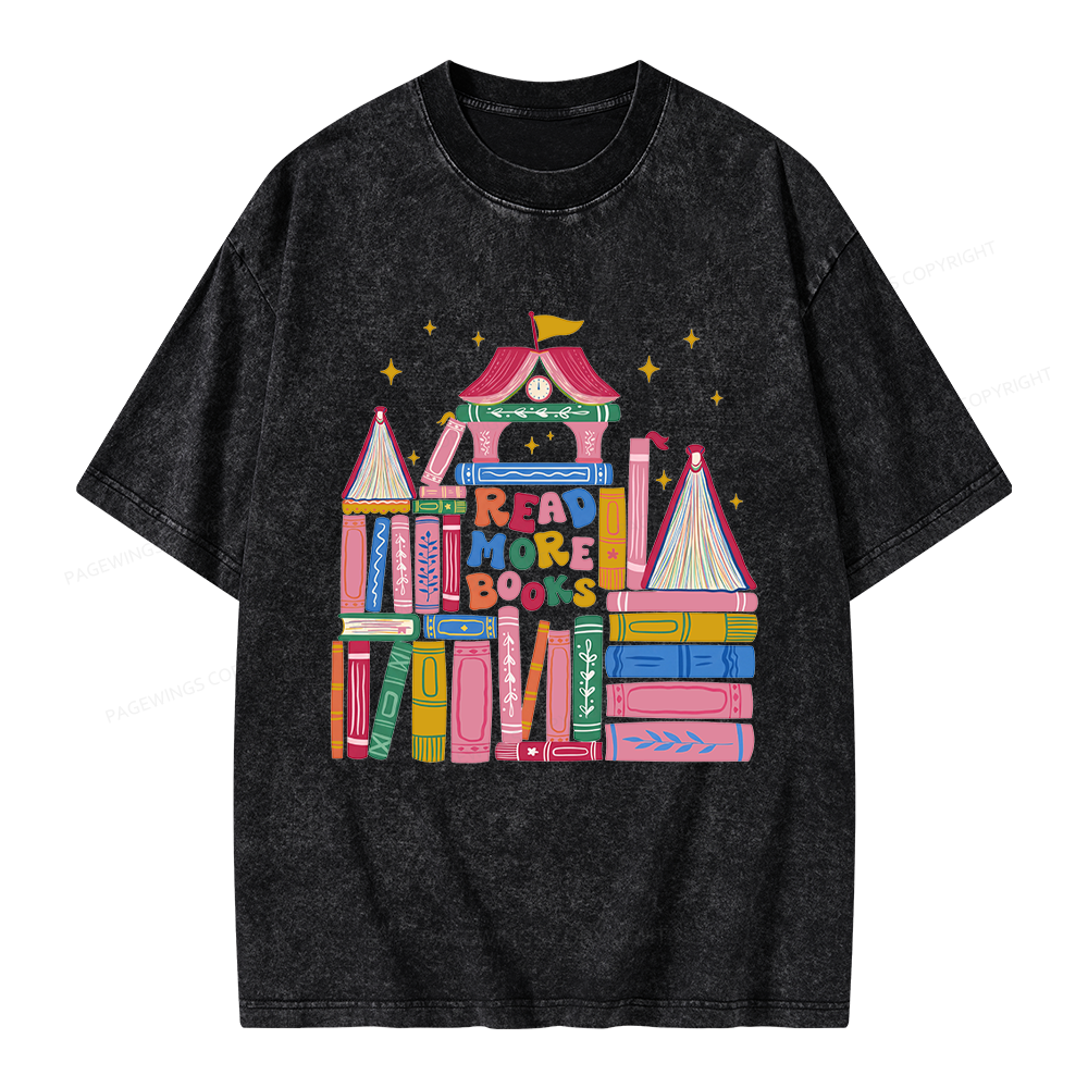 Pagewings Read More Books Unisex Washed T-shirt