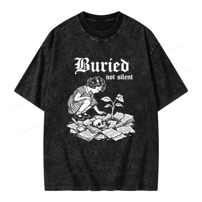Pagewings Buried Not Silent Unisex Washed T-shirt