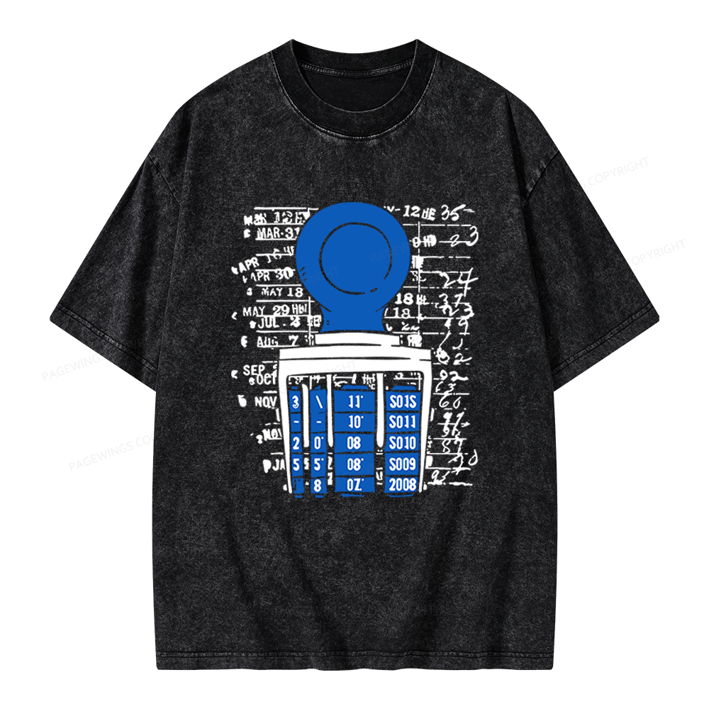 Pagewings Books Library Stamp Unisex Washed T-shirt