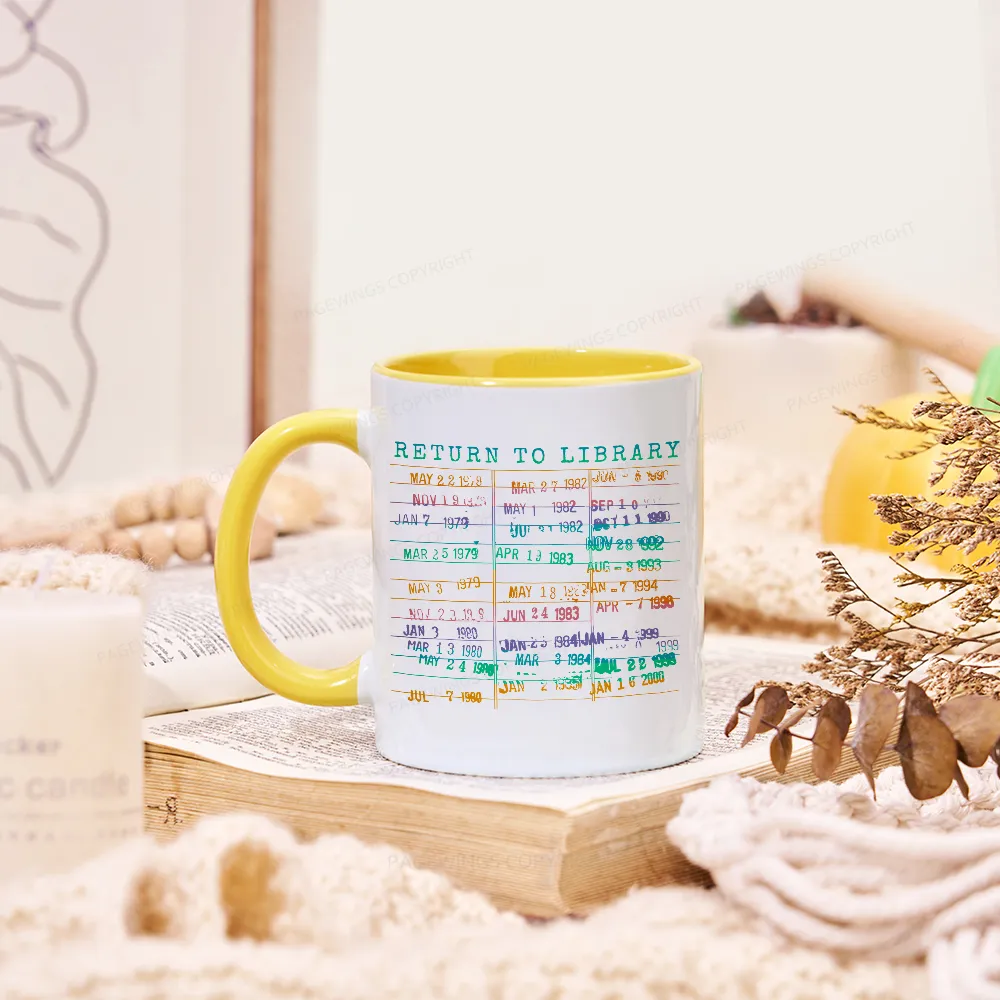 Pagewing Vintage Library Rainbow Mug