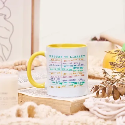 Pagewing Vintage Library Rainbow Mug