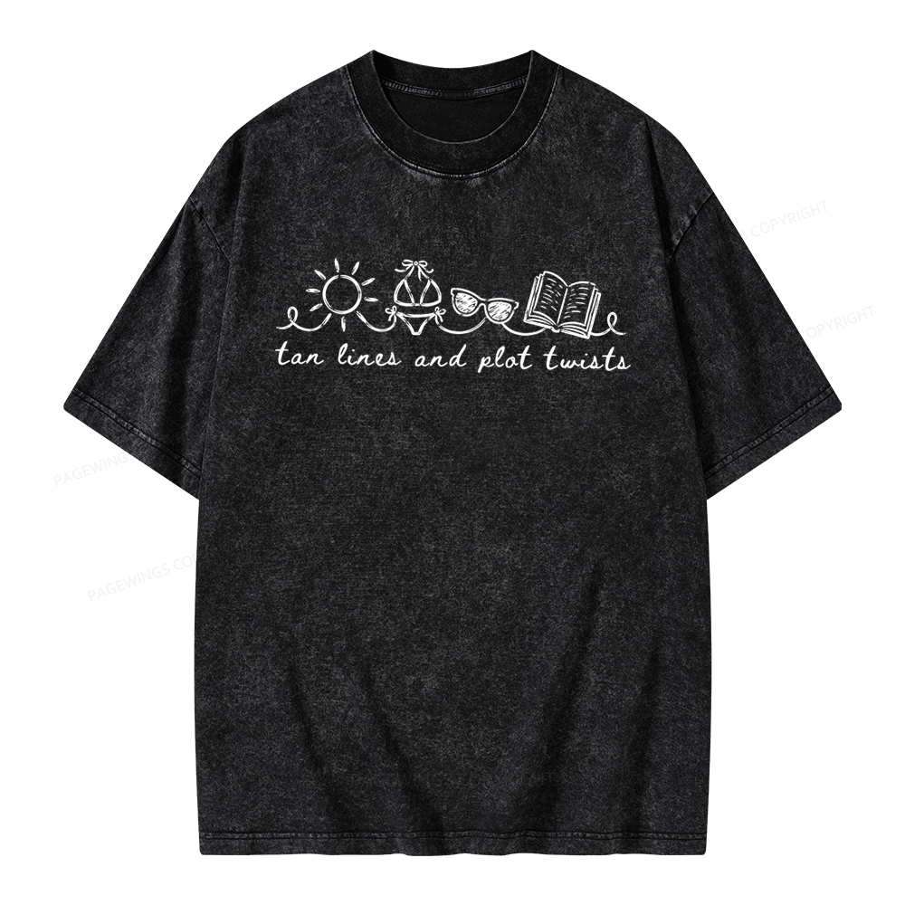 Pagewings Summer Reading Unisex Washed T-shirt