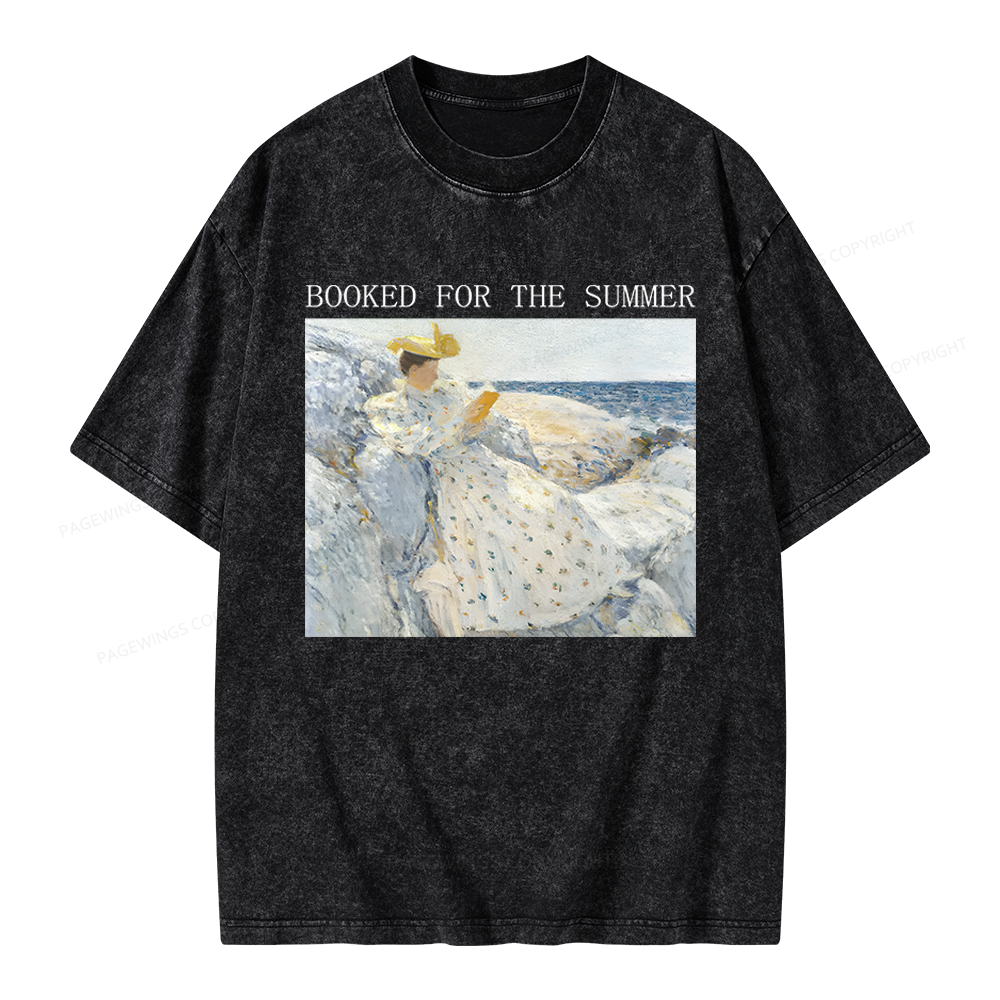 Pagewings Booked for the Summer Unisex Washed T-shirt