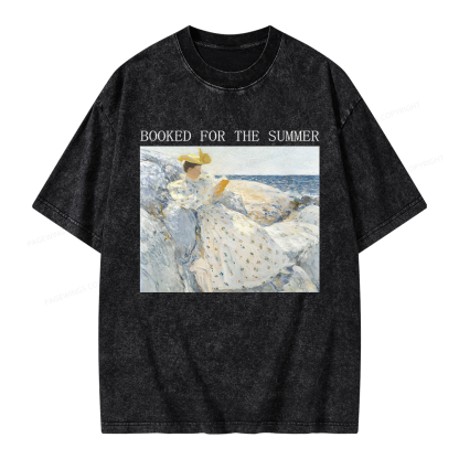 Pagewings Booked for the Summer Unisex Washed T-shirt
