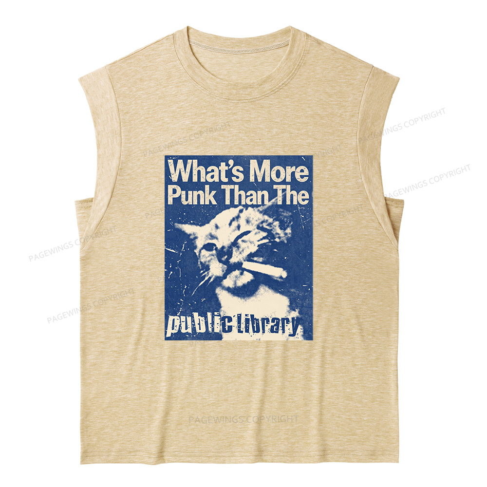 Pagewings What's More Punk Than The Public Library15772 Bookish Women's Heather Tank Top
