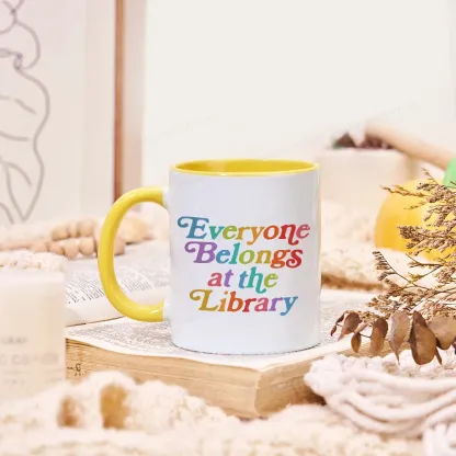 Pagewings Everyone belongs at the library Mug