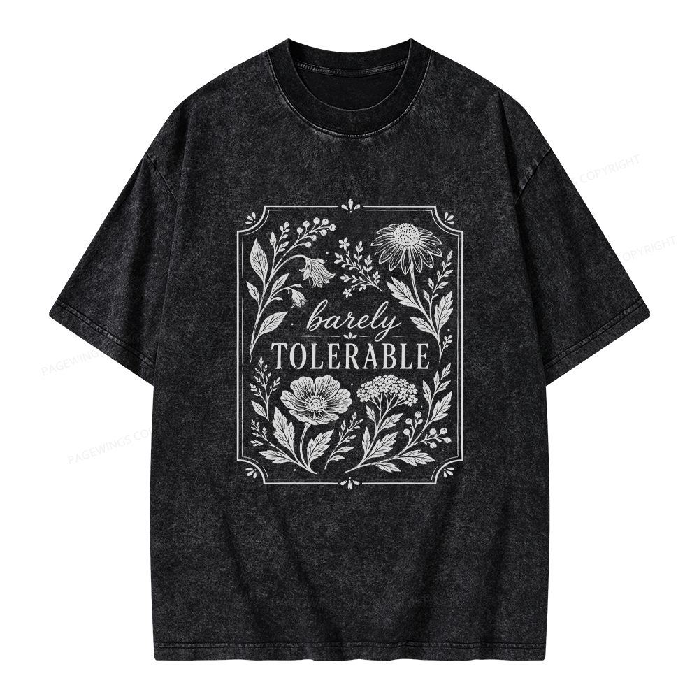 Pagewings Barely Tolerable Unisex Washed T-shirt