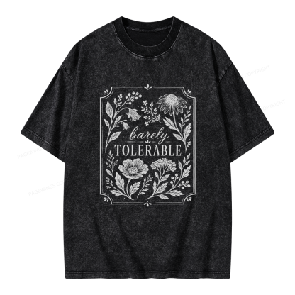 Pagewings Barely Tolerable Unisex Washed T-shirt