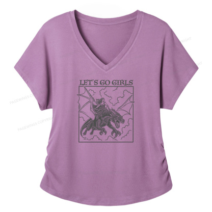 Pagewing Let's Go Girls16145 Soft Women's Modal V-neck T-shirt