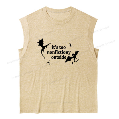 Pagewings It’s Too Nonfictiony Outside13383 Bookish Women's Heather Tank Top