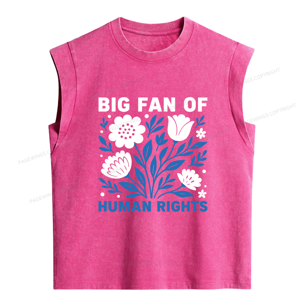 Pagewings Big Fan Of Human Rights Women's Washed Tank Top