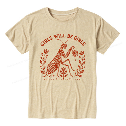 Pagewing Girls Will Be Girls16300 Bookish Unisex Heather T-Shirt