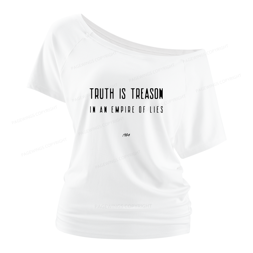 Pagewings Dystopian Book Lover 16415 Bookish Women Off Shoulder T-shirts