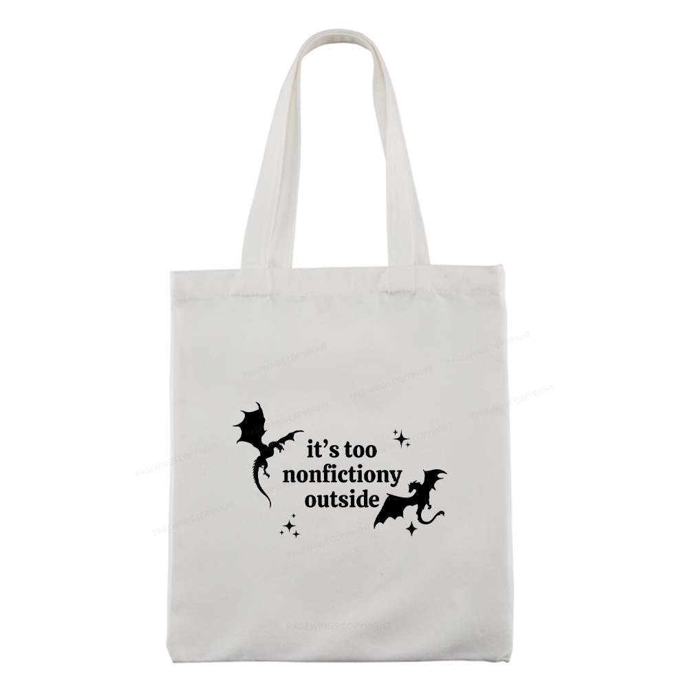 Pagewings It’s Too Nonfictiony Outside Tote Bag