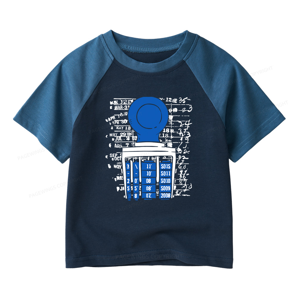 Pagewings Books Library Stamp16436 Kids Raglan T-shirt
