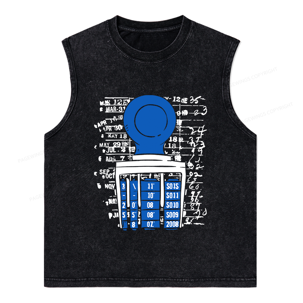 Pagewings Books Library Stamp16436 Bookish Unisex Washed Tank Top