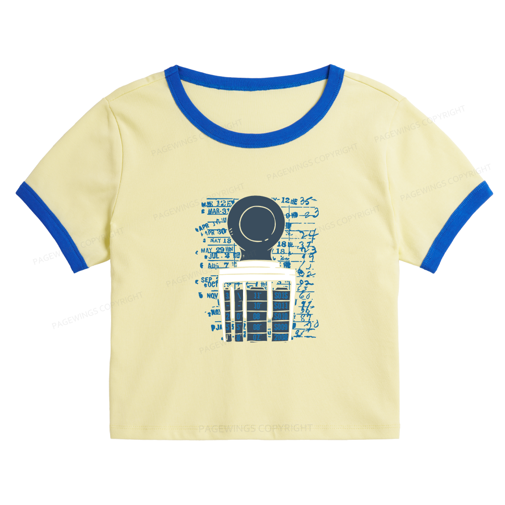Pagewings Books Library Stamp16436 Baby Tee Cropped Ringer T-Shirt
