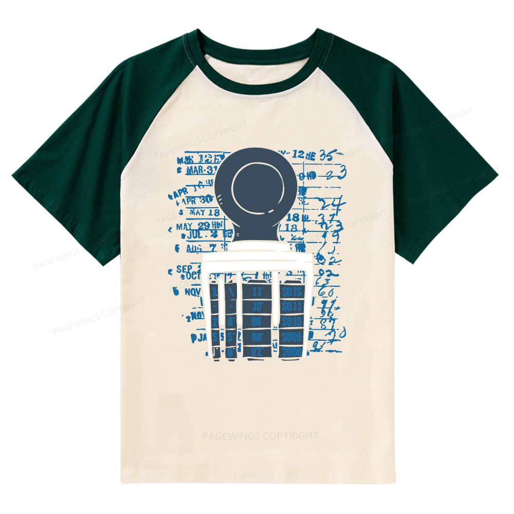 Pagewings Books Library Stamp Bookish Raglan T-shirt