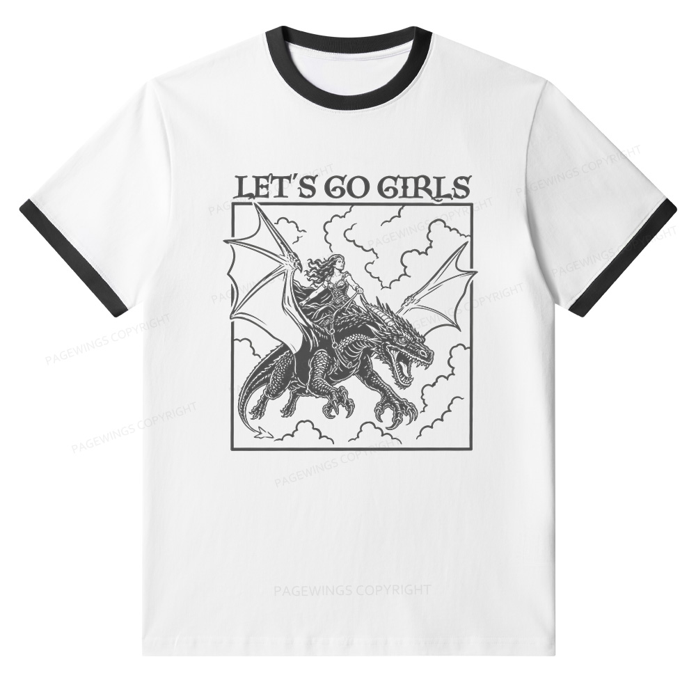 Pagewings Let's Go Girls Unisex Ringer T-Shirt 