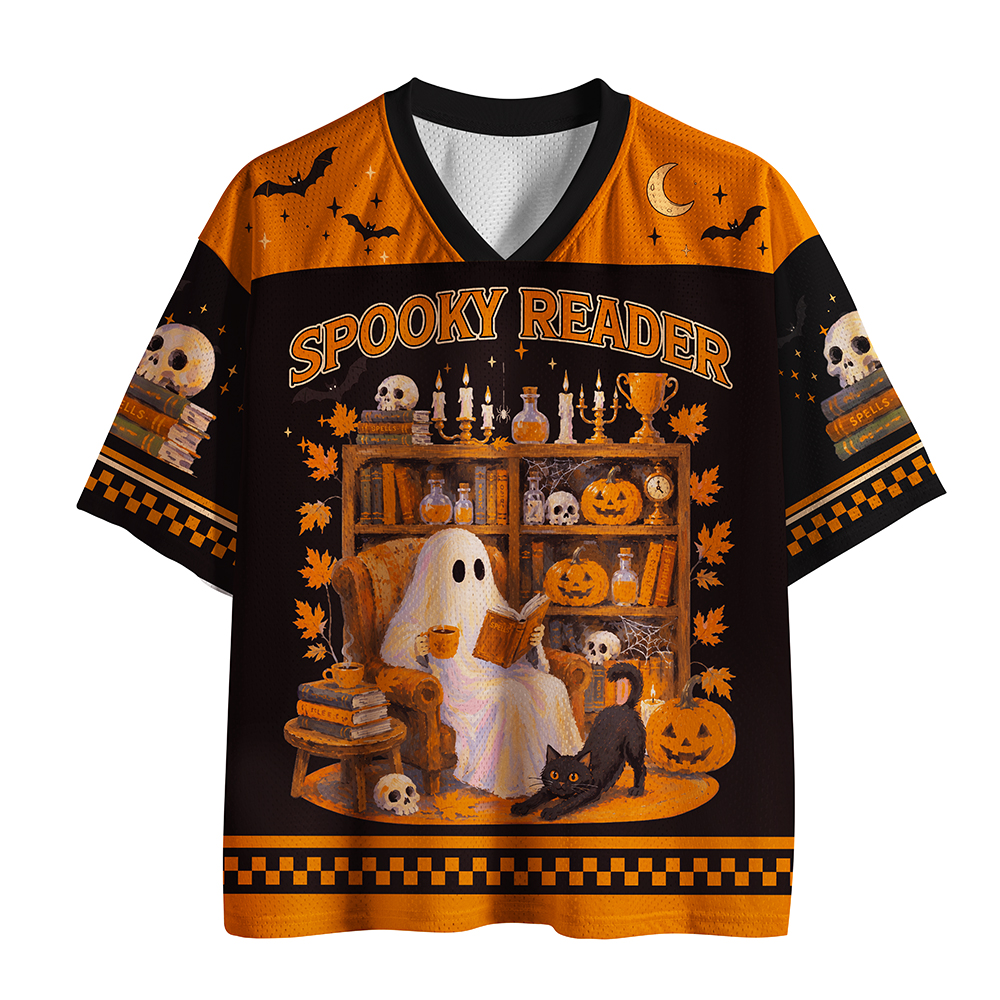 Pagewings Ghosts Love Reading Unisex Mesh Jersey